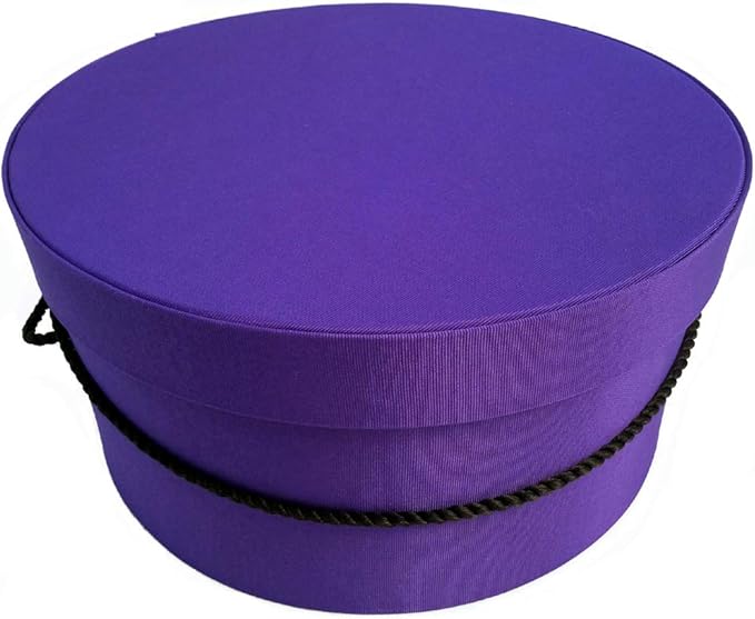Sarah's Hat Boxes Classic Dark Purple Hat Box – 21.5" x 11.5" Handmade in USA – by SarahsHatBoxes