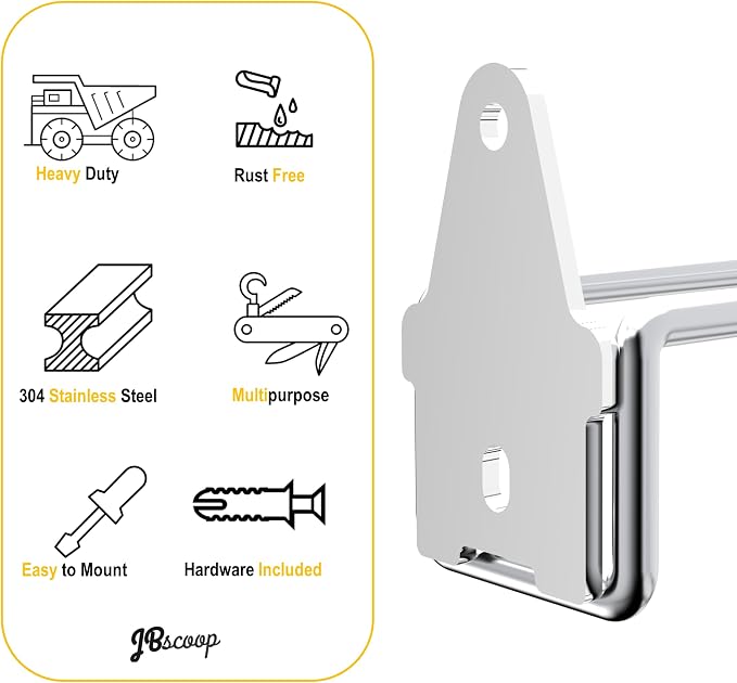 JBscoop Stainless Steel 304 Garage Hooks, Heavy Duty Organizer & Wall Mount - Image 4