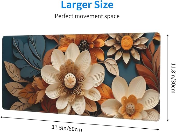 Gaming Mouse Pad, Large Non-Slip Rubber Base Mousepad, Keyboard Mouse Mat - Image 4