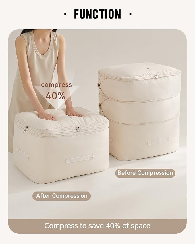 Eachy 3-Pack Comforter Storage Bag Blanket Storage Bags, 136L Compression Bags - Image 2