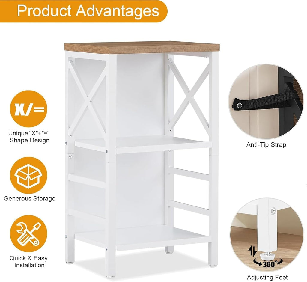 Small Bookshelf,3 Tier Industrial Bookcase with Metal Frame and