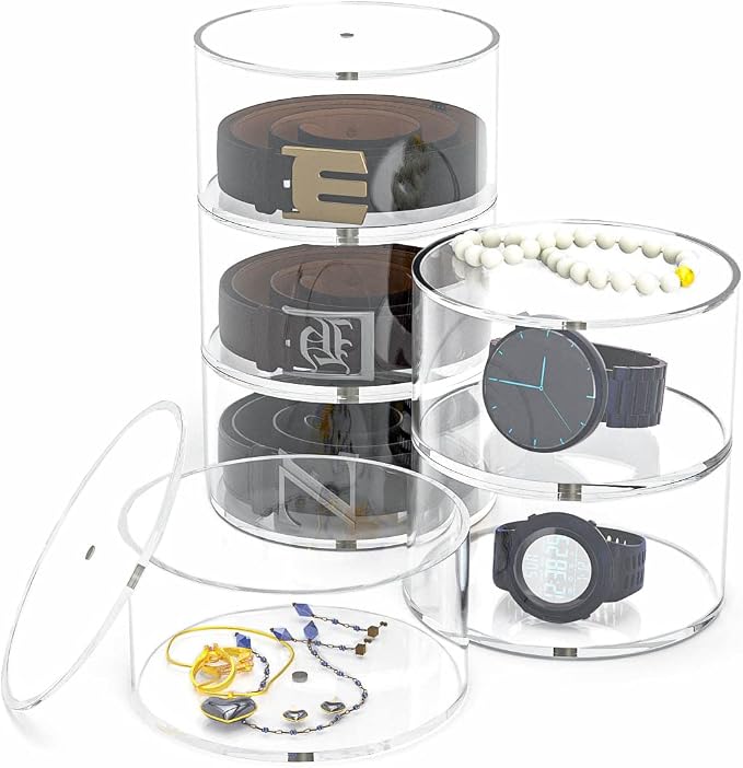 NIUBEE Belt Organizer, Acrylic 8 Layers Belt Case Storage Holder and Display - Image 3