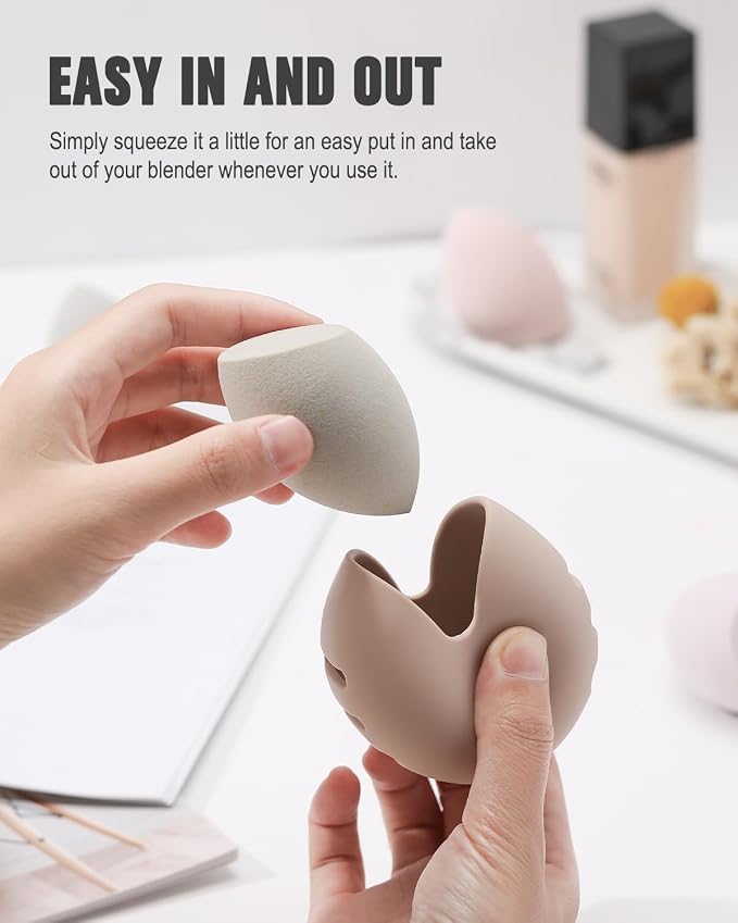 FERYES Makeup Sponge Holder – Shatterproof Eco-Friendly Silicone Beauty Make Up - Image 2