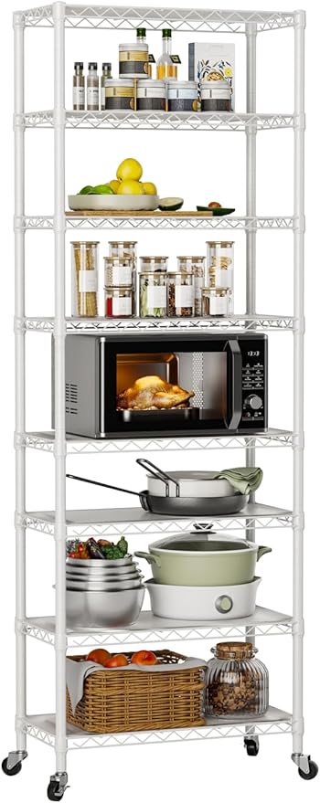 8 Tier Shelves Storage Shelf Wire Closet Bathroom Organizers Metal Pantry by Golpart
