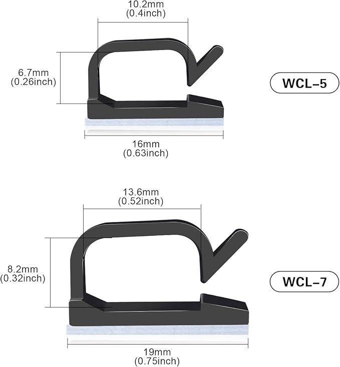 XHF 120 PCS Adhesive Cable Wire Clips Black, Outdoor Christmas Light Clips - Image 2