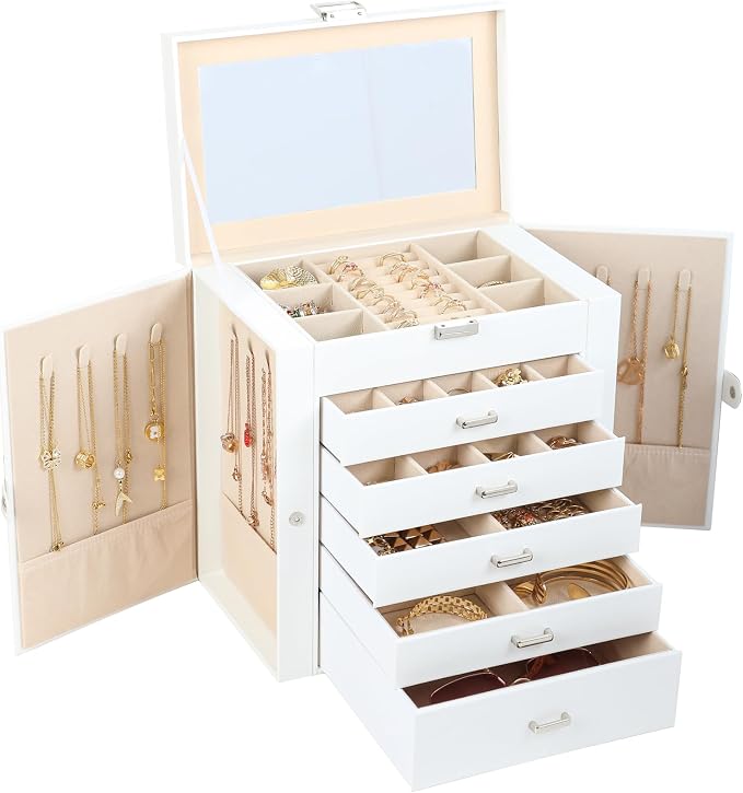 BOOVO Jewelry Box For women, 6 Layer Large Jewelry Organizer by BOOVO