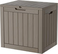 35 Gallon Deck Box, Resin Outdoor Indoor Waterproof Storage Box, Lockable by Kdymod
