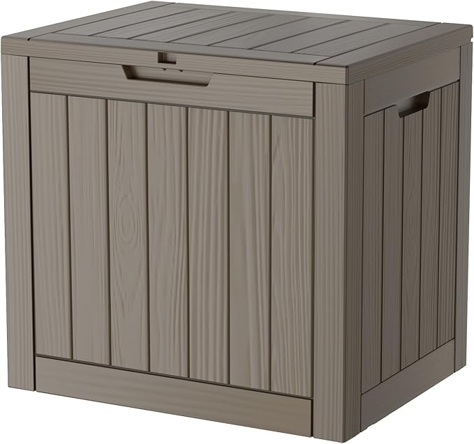 35 Gallon Deck Box, Resin Outdoor Indoor Waterproof Storage Box, Lockable by Kdymod