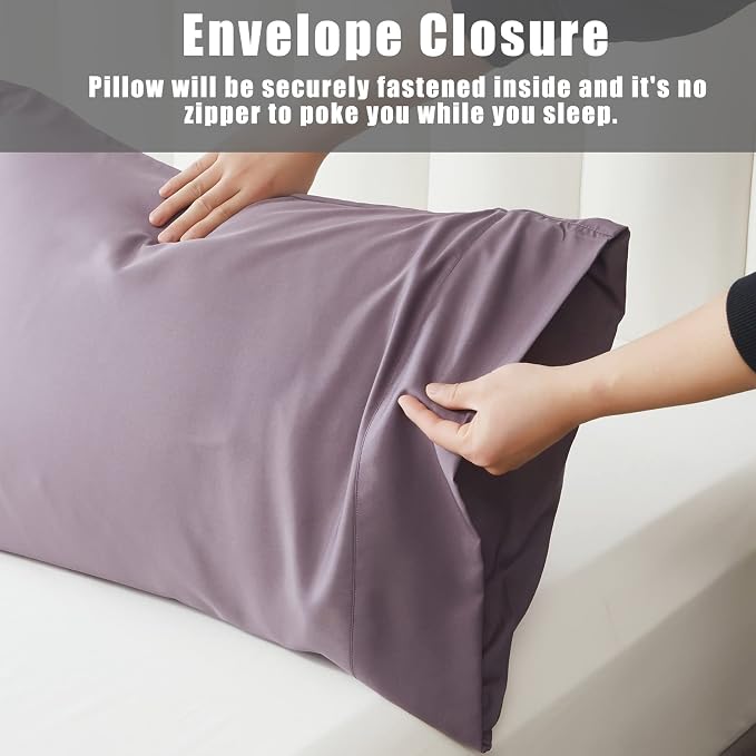 Pillow Cases King Size 2 Pack, Bamboo Rayon Cooling Pillowcases - Image 6