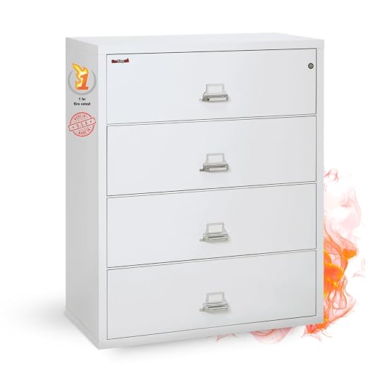 FireKing Fireproof Lateral File Cabinet, Arctic White, Made in USA by FireKing