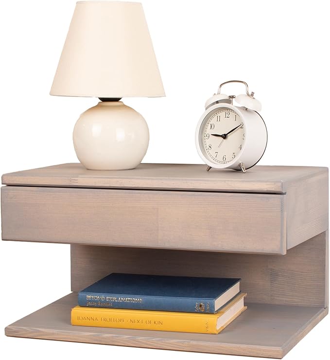 Floating Nightstand Side Accent or End Table by Woodches