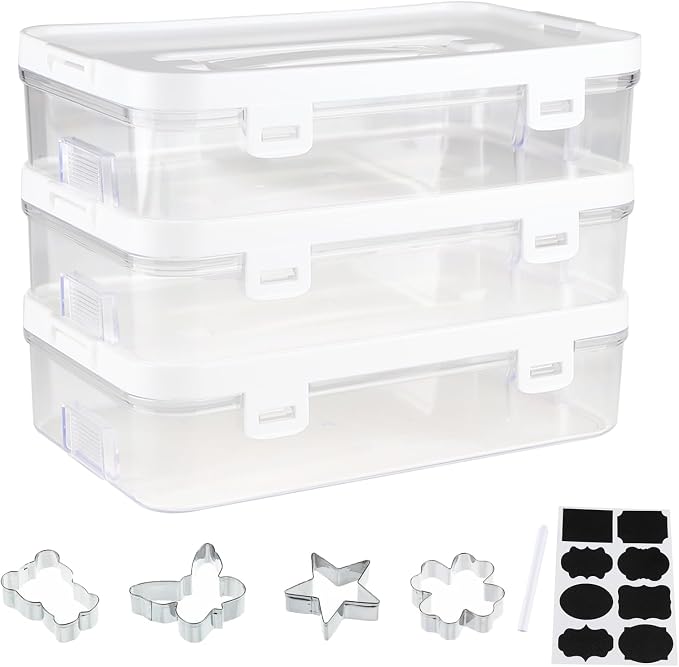 3 Pack of Cookie Cutter Storage, Handheld Transparent Cookie Cutter Organizer by Unknown