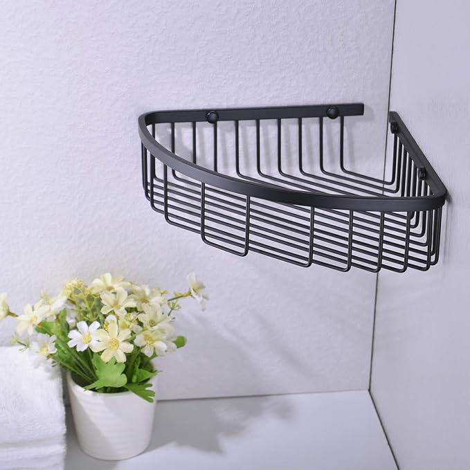 304 Stainless Steel Shower Caddy Corner Basket Shelf Bathroom Organizer Wall - Image 2