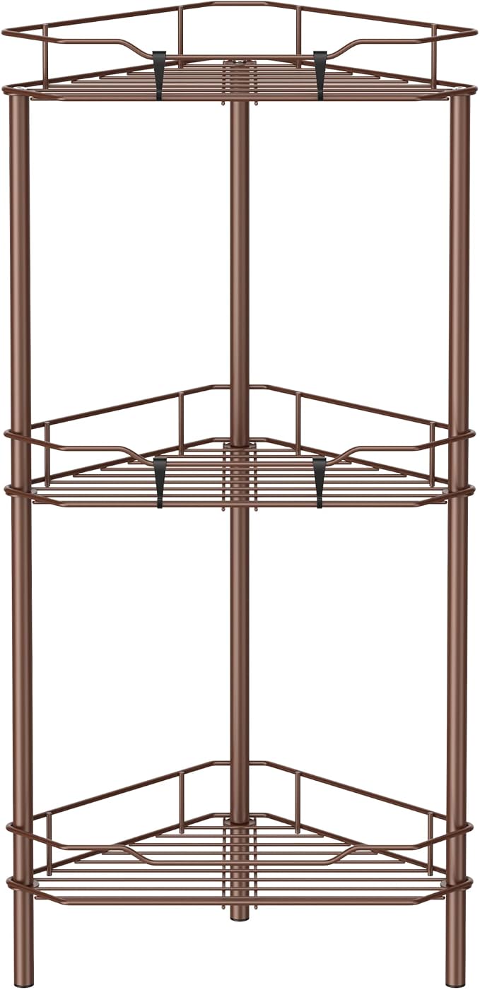 3 Tier Floor Standing Corner Shower Caddy Organizer Shelf by HuggieGems