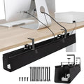 No Drill Under Desk Cable Management Tray, Clamp/Screw Mount Desk Cable by JPSTMVR