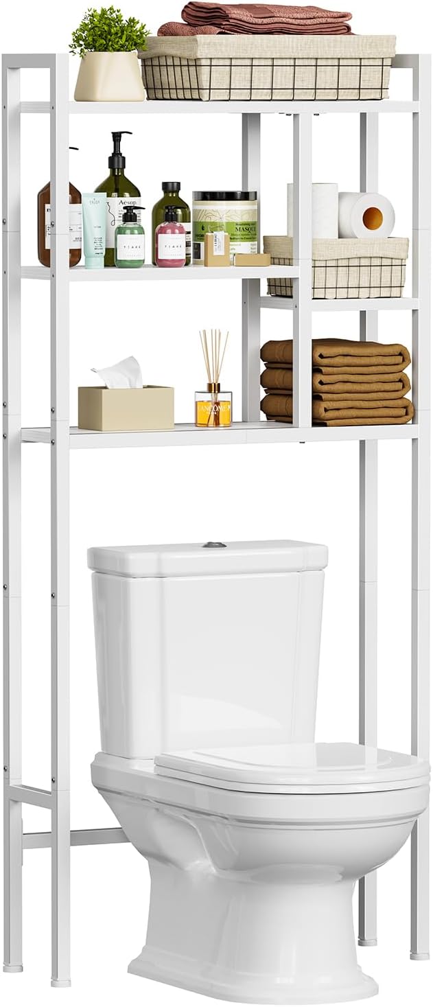 Over The Toilet Storage Rack, 3-Tier Bathroom Organizer Over Toilet, Wooden - Image 8