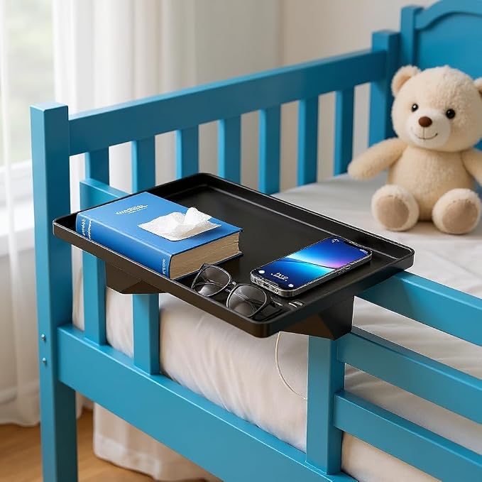 Bedside Shelf for Dorm Room, Metal Bunk Bed Table Shelf - Image 3