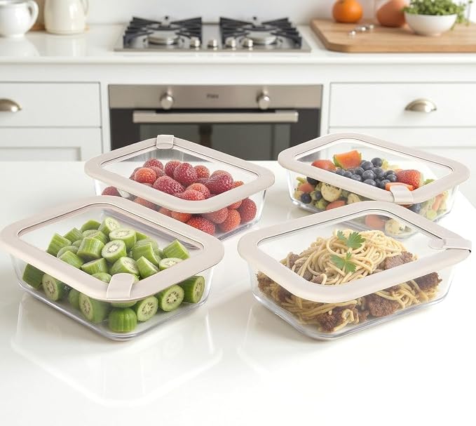 Glass Food Containers with Glass Lid, Microwave Safe Food Storage Container Set - Image 5
