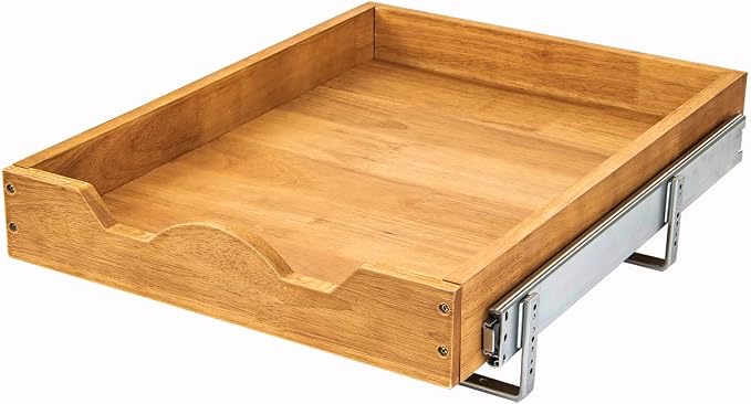 DINDON 1 Tier Pull Out Cabinet Organizer Single Tier Heavy Duty Slide Out Wood - Image 8