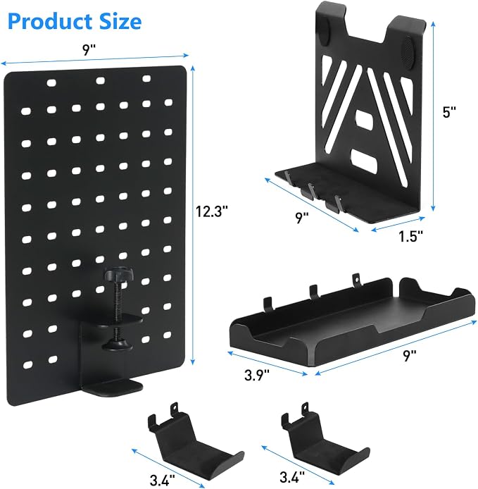 MAXECHO Desk Side Storage Holder, Metal Pegboard, Above or Under Desk Laptop - Image 4