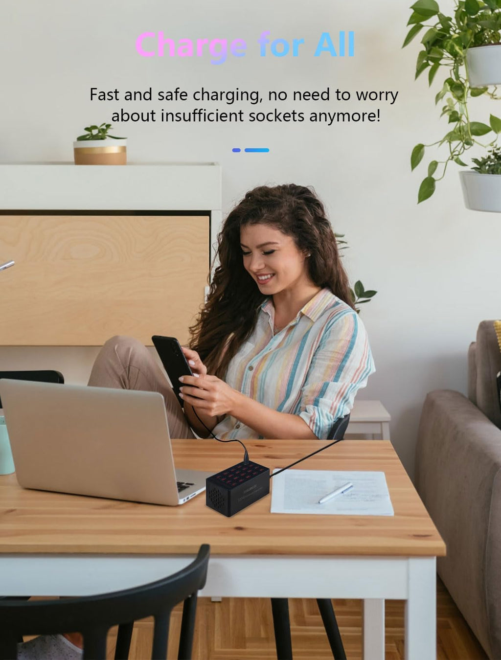 USB Charging Station,100W 20-Port Multi Smart Safety Fast Charger