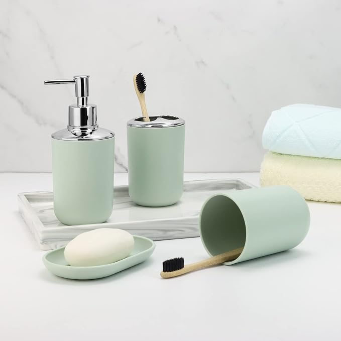 IMAVO Bathroom Accessories Set, 7 Pieces Bathroom Accessory Set, Toilet Brush - Image 3