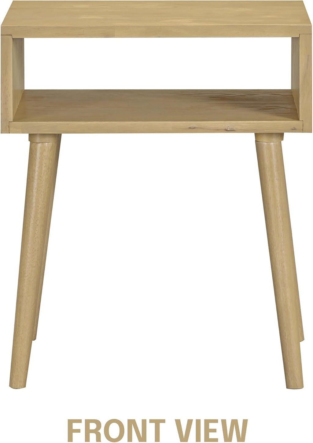 Zoe Solid Wood Nightstand, Mid Century Modern Side Table Bedroom