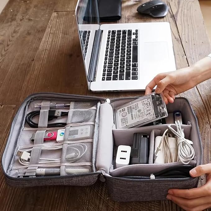 Travel Cable Organizer Bag for Electronics Accessories Portable Tech Carrying - Image 5