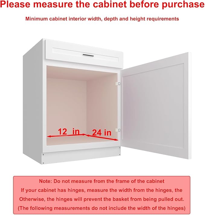 Wooden Pull out Cabinet Organizer 12" W x 21" D x 4.3" H, Heavy Duty Slide Out - Image 4