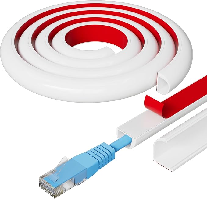 78" Side Buckle Cable Hider for 1 Cords, Extension Cord Covers for Wires On Wall by ESUFEIR