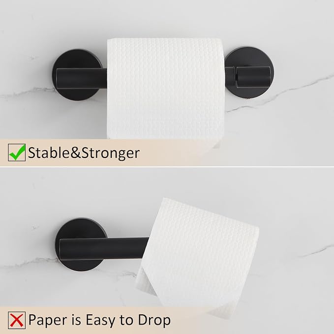 BGL Toilet Paper Holder Black Wall Mount, Bathroom Toilet Paper Holder Matte - Image 5
