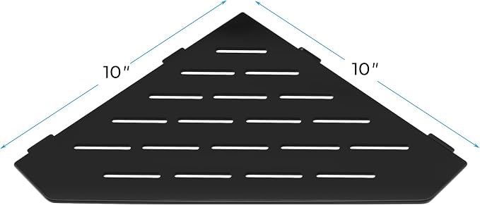 FerdY 2-Pack 10" Matte Black Recessed Corner Shower Shelf, - Image 2