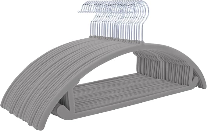MIZGI Premium Velvet Hangers 60 Pack Heavyduty- Non Slip No Shoulder Bump Suit by MIZGI