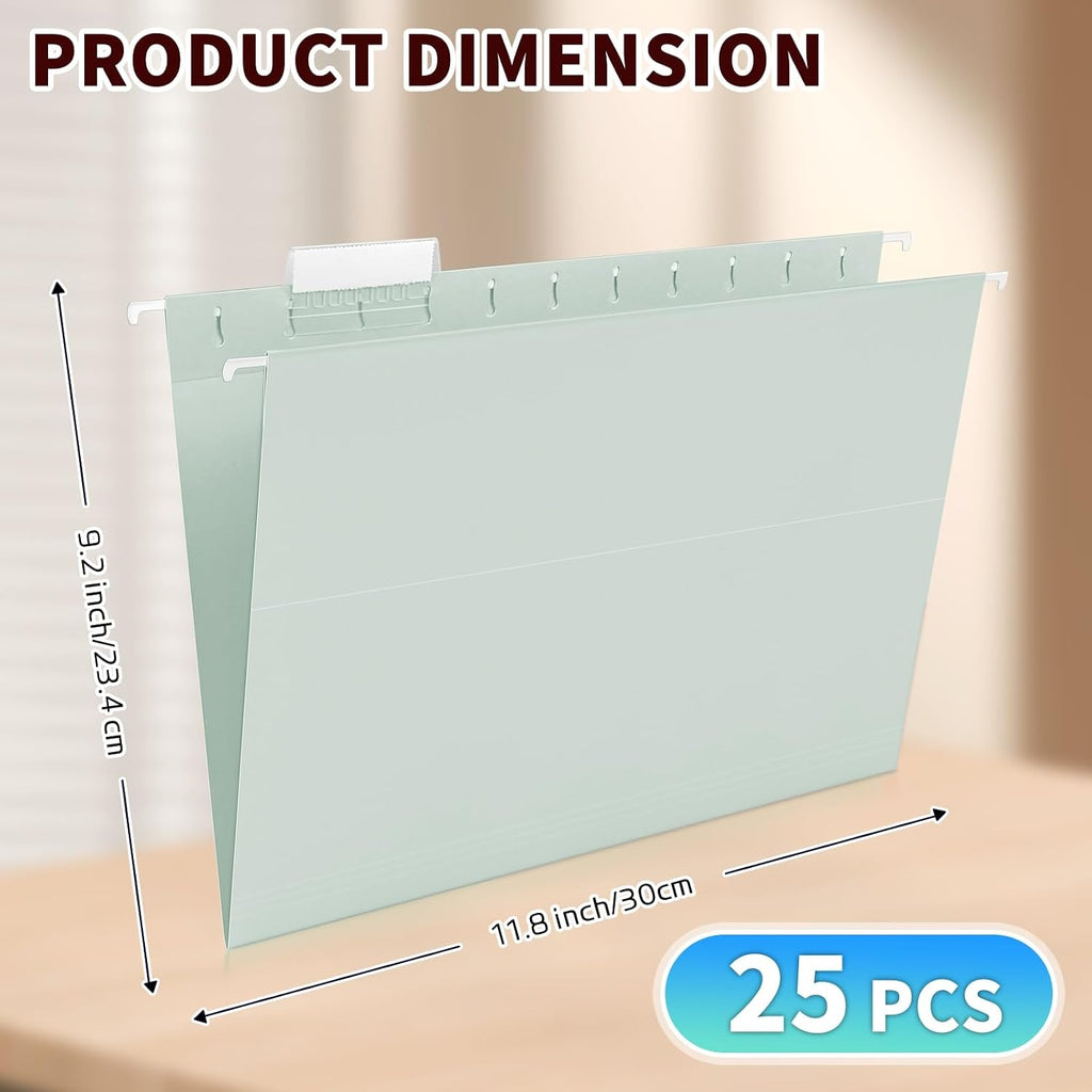 25-Pack Morandi Hanging File Folders,Letter Size with 35 Transparent