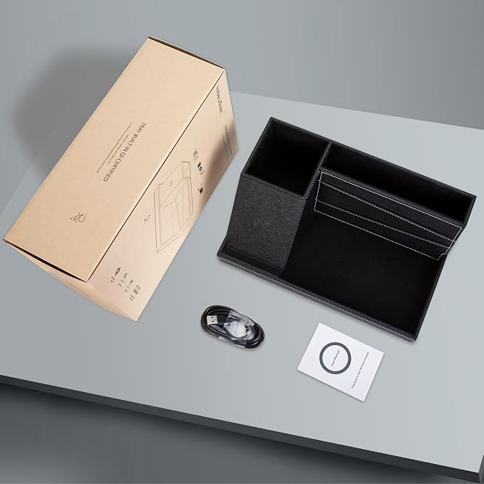 Valet Tray, Built in Wireless Charging Pad, Nightstand Organizer, Dresser - Image 7