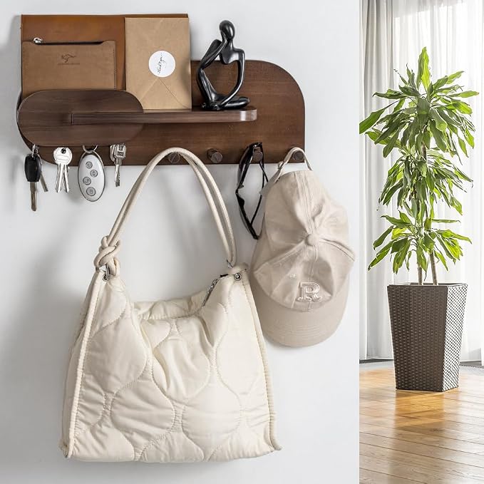Solid Wood Mail and Key Holder for Wall Decorative Display - Image 8