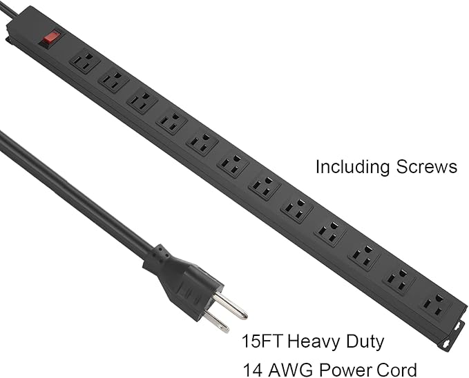 HHSOET Aluminum Wall Mount Power Strip - Image 4