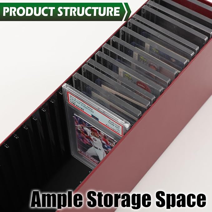GRAND ORANGE Slotted Graded Card Boxes Slat Storage Boxes Red Hold 26 PSA - Image 9