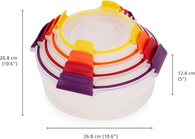 Joseph Joseph Nest Lock 8-piece Plastic BPA Free Round Food Storage Container - Image 5