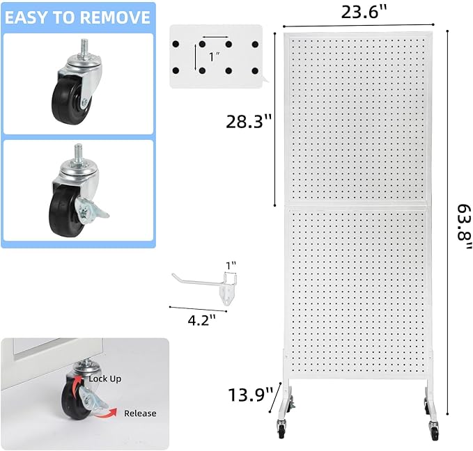 2'x 5' Standing Pegboard Display - Image 2