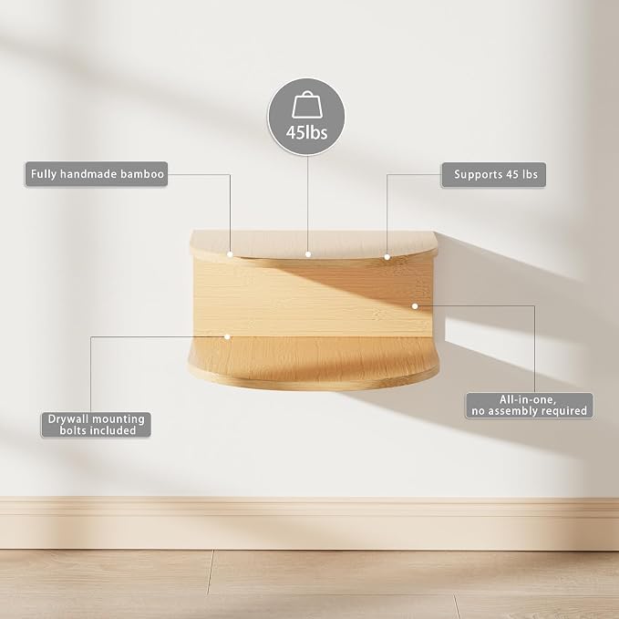 Bamboo Floating Nightstand - Image 4