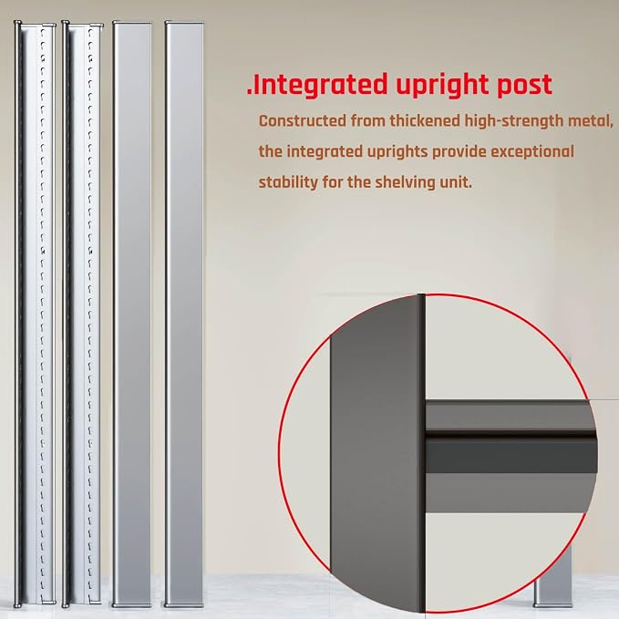 62" Wide Heavy Duty Garage Shelving Units, Steel Shelf, Large Storage Rack - Image 6