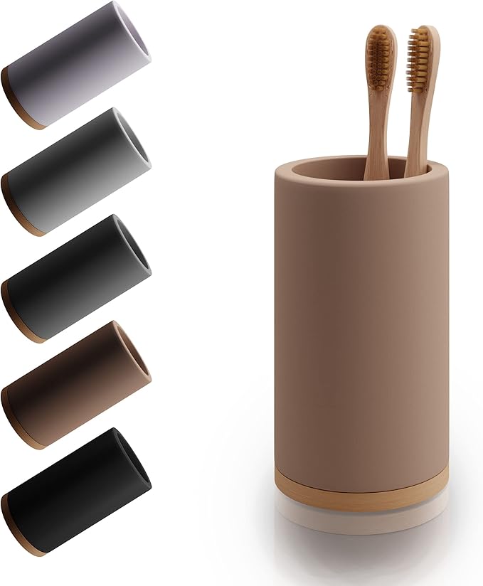 Matani Bamboo Toothbrush Holder Diatomite Tooth Brush Organizer by Matani