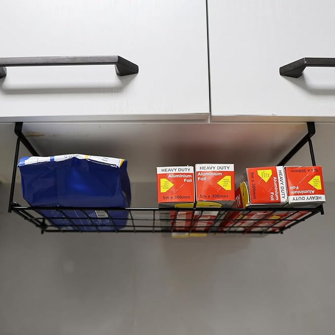 Foil and Plastic Wrap Organizer Kitchen Under Cabinet Desk Pantry Hanging - Image 3