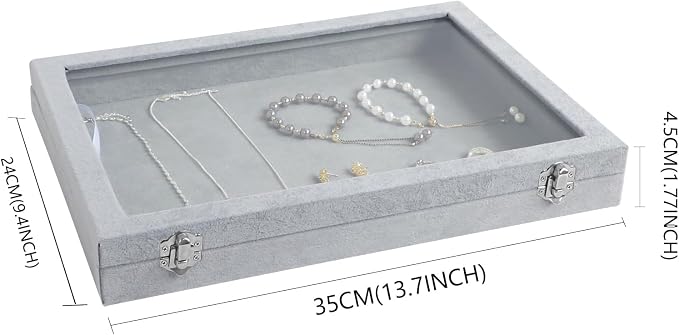 Wudygirl Velvet Jewelry Organizer Empty Jewelry Tray Organizer Jewelry Box - Image 5