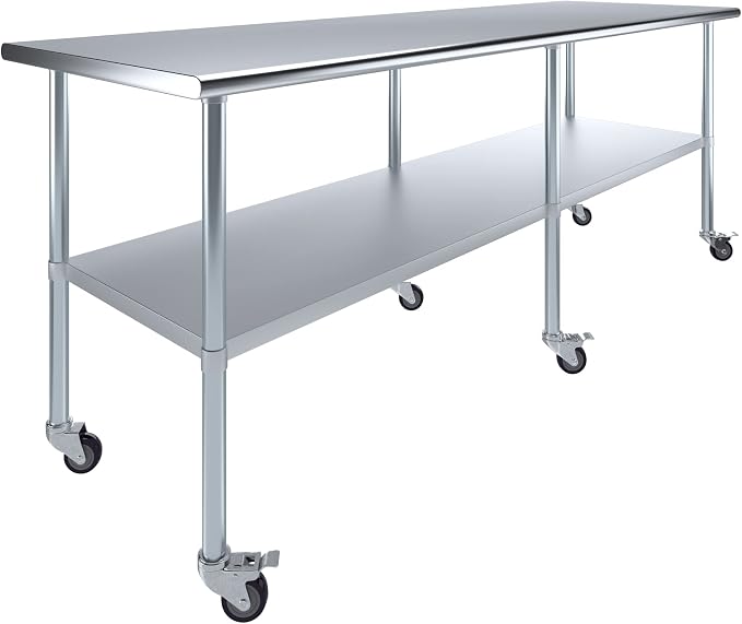 AmGood 30" x 96" Stainless Steel Work Table by AmGood