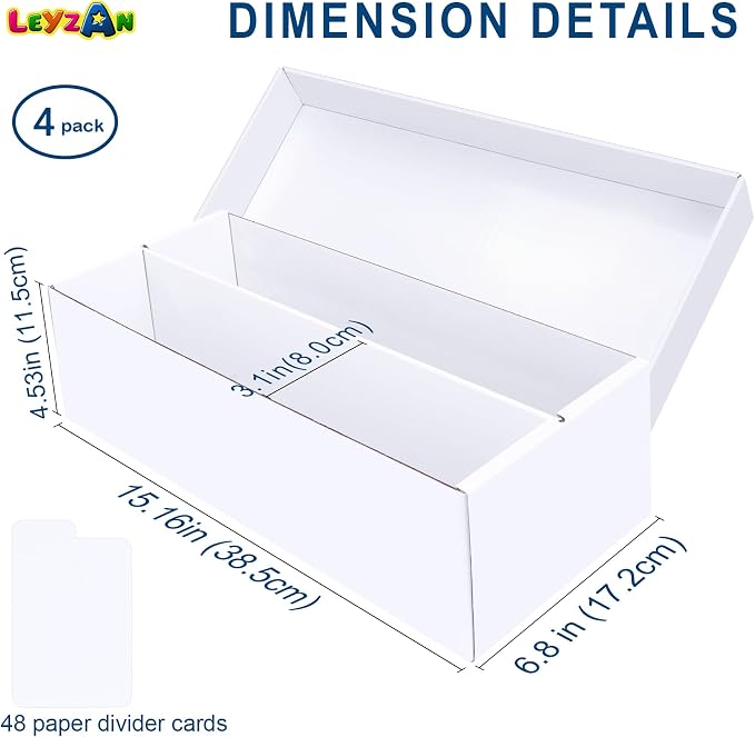 Trading Card Storage Box 4 Pack–1600 Count Cardboard Organizer - Image 2