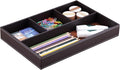 KINGFOM Pu Leather Desk Organizer Tray, 4 Compartment Office Storage Supplies by KingfomLeatherHomeOfficeDecor