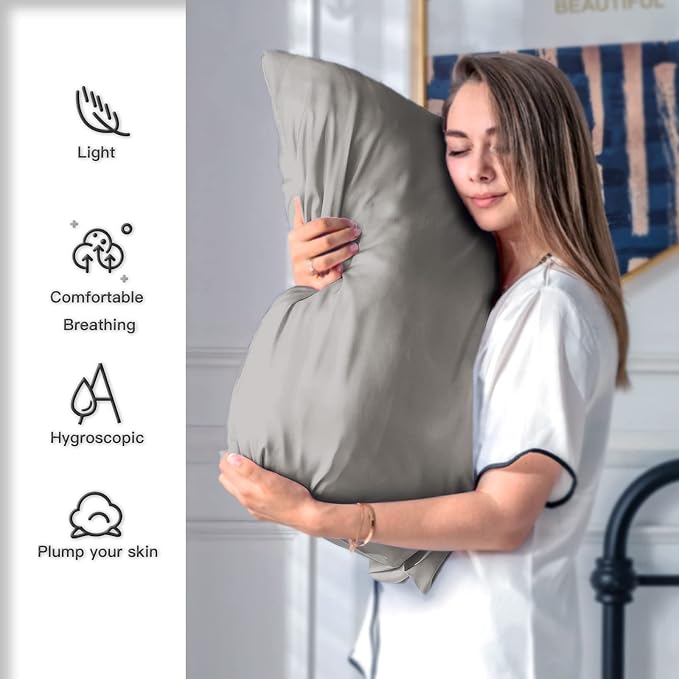 Silk Pillowcase for Hair and Skin, Breathable and Sliky 100% Silk Pillowcases - Image 3