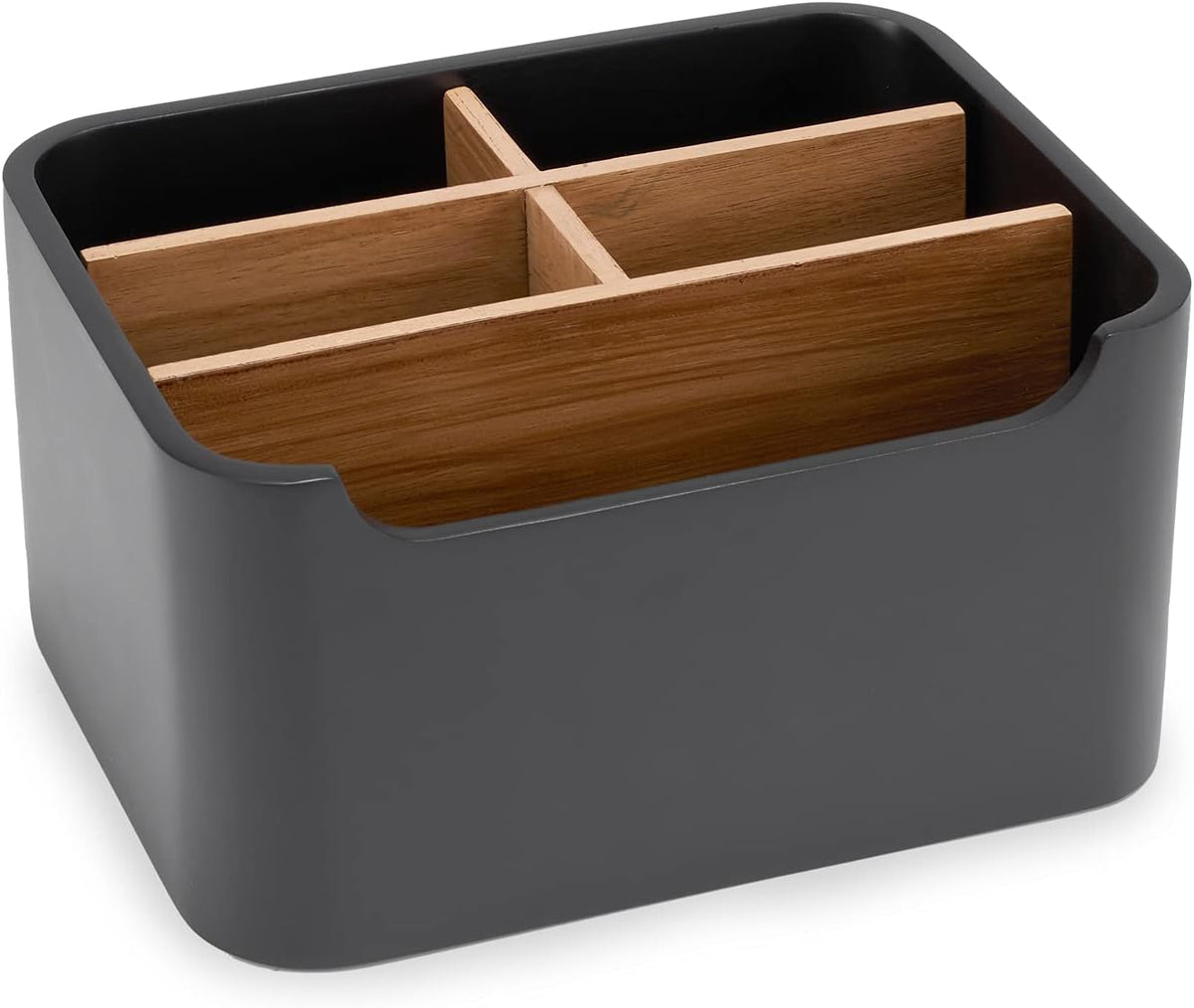 Remote Control Holder, Desk Organizer with Removable Dividers,Black